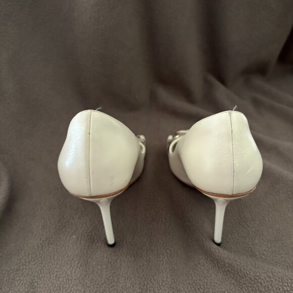 Gucci Margaux Calf Mystic White Open Toe Heels EU 37 US 7 - Picture 5 of 5